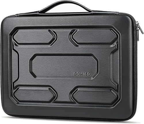 DOMISO 18 inch Laptop Sleeve with Handle Shockproof Computer Bag Waterproof EVA Protective Carrying Case for 17.3" MSI GS73VR Stealth Pro/HP Envy 17/LG Gram 17"/ROG Strix GL702VS, Black - color: Black, size: 17.5-18 inch