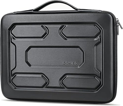 DOMISO 18 inch Laptop Sleeve with Handle Shockproof Computer Bag Waterproof EVA Protective Carrying Case for 17.3" MSI GS73VR Stealth Pro/HP Envy 17/LG Gram 17"/ROG Strix GL702VS, Black - color: Black, size: 17.5-18 inch