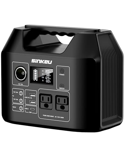 300W Portable Power Station 80000mAh LiFePO4 Battery | 256Wh Backup Battery Solar Generator for Hurricane Emergency Outdoor Camping RVs Home - color: Black