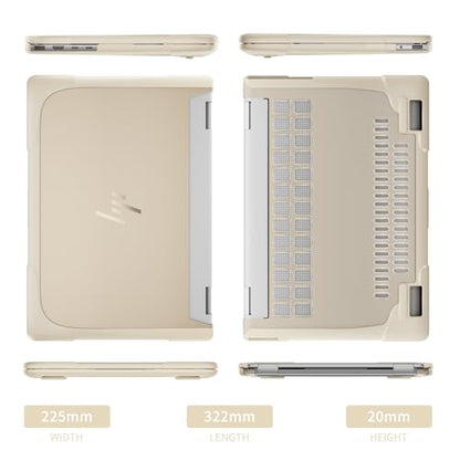 Batianda Protective Case for HP Envy x360 2-in-1 14 Inch 2024, Khaki | Shockproof TPU Bumper with Matte Durable Hard Shell and 360° Flip Support, Fits 14-fc0000 and 14-fa0000 Series - color: Khaki