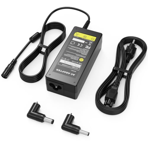 Fancy Buying 65W Charger Ac Adapter for Dell Laptop Charger Compatible with Latitude Vostro Inspiron15 Charger HA65NS5-00 Supply Cord 2 in 1 Round Tip Replacement (4.5x3.0mm and 7.4x5.0mm)