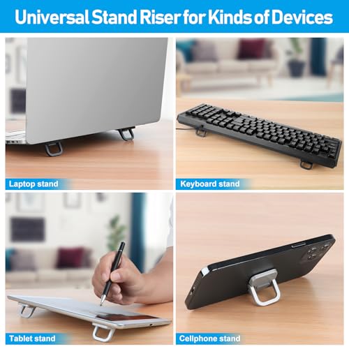 Mini Laptop Stand, Portable Laptop Stand, Foldable & Lightweight Ergonomic Riser with Ventilated Cooling, Sleek Computer Notebook Holder Fits Keyboards &10-17.3 Inch Laptops, Silver - color: Silver