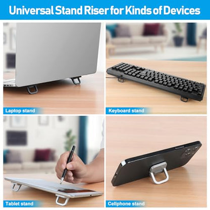 Mini Laptop Stand, Portable Laptop Stand, Foldable & Lightweight Ergonomic Riser with Ventilated Cooling, Sleek Computer Notebook Holder Fits Keyboards &10-17.3 Inch Laptops, Silver - color: Silver