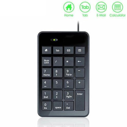 23 Wire Mechanical Numeric Keypad USB Number Pad Suitable for Finance Business Laptop Notebook Numeric Keyboard Portable Keypad