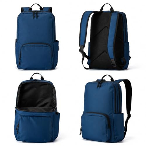 Laptop Backpack for Women & Men, 15.6" Laptop and Tablet Bag with Tumbler Holder – Lightweight, Durable Travel & Work Backpacks, Blue - color: Backpack 02 Blue