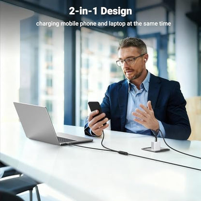 2-in-1 USB C to USB C Cable 140W,4ft Fast Charging Cable Compatible with iPhone 16/15 Series/MacBook Pro/Samsung Series and All USBC Device