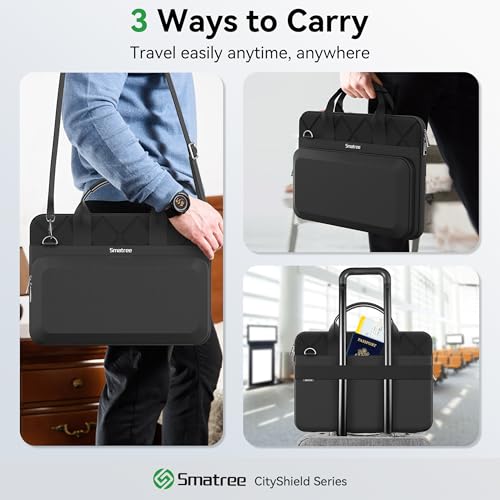 Smatree CityShield Laptop Shoulder Case for 14inch ExpertBook B2 | for 15.6-16inch ASUS Zenbook 15/Pro 15 OLED/S16 Copilot+,Vivobook 16 Flip/S 15 Copilot+,ROG Zephyrus G15/ROG Flow X16(MC04)