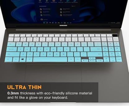 Keyboard Cover for 2025 2024 2023 Samsung Galaxy Book 5 4 3 360/Pro 360 15.6" &16", NP960XFG NP964XFG NP754XFG NP950XED NP950QDB Keyboard Protector -Ombre Mint - color: Ombre Mint