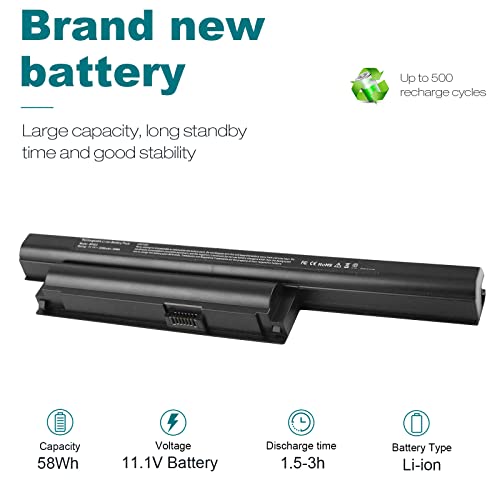 Futurebatt 6Cell Laptop Battery for Sony Vaio VGP-BPS22 VGP-BPS22A VGP-BPL22 VGP-BPS22/A VPC-E1Z1E VPC-EA - size: BPS22 12.13 3.15 1.77in