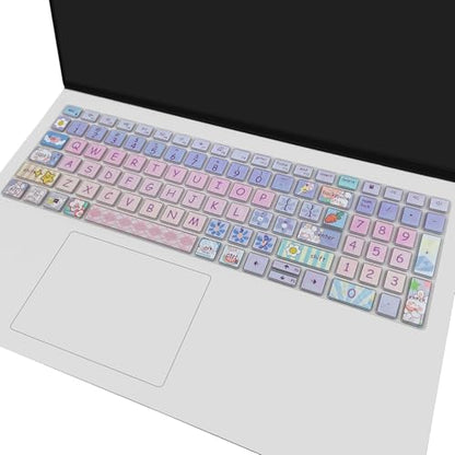 Cute Keyboard Cover for Dell Inspiron 15 3000 5000 7000 3510 3511 3515 3525 3530 3535 5510 5515 5518 7510 15.6", Inspiron 16 7610, Vostro 15 3510 5510 5515, Latitude 3520, Cute Bunny - color: Cute Bunny
