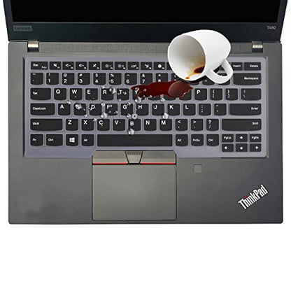 Keyboard Cover for 14“ Lenovo Thinkpad T14 Gen 2/1, E14 Gen 4/3/2, T14s Gen 3/2/1, L14 Gen 3/2, Thinkpad T490 T495 T480 T480S T470, ThinkPad P14s, X1 Carbon 8th/7th/6th, Thinkpad X1 Extreme Gen 1 2 3 - color: Black