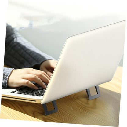 2pcs Foldable Laptop Holder Stand, Mini Notebook Support Bracket with Ventilated Cooling, Portable Desk Riser for Travel and Work