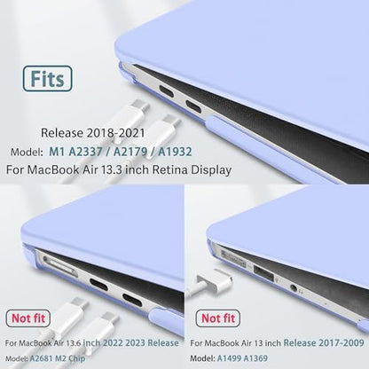 May Chen Compatible with MacBook Air 13 inch Case 2021 2020 2019 2018 Model: M1 A2337 A2179 A1932, Plastic Matte Hard Shell Case for MacBook Air 13 inch with Retina Display Fits Touch ID, Airy Blue - color: Airy Blue