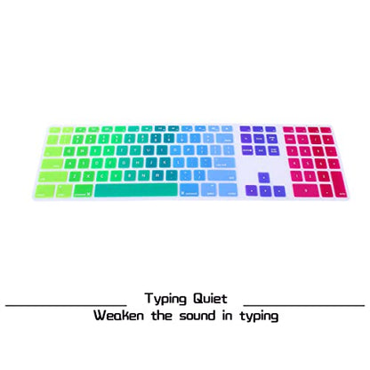 HRH Rainbow Silicone Keyboard Skin Cover for iMac Wired USB Full Size Keyboard with Numeric Keypad A1243(G6 MB110LL/B and MB110LL/A) - color: Dazzle Rainbow