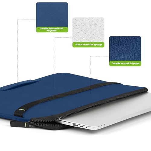 13.3-14 inch Laptop Sleeve Case Protective Briefcase Computer Bag, Blue | Waterproof Polyester, Fits Most Laptop Models, Shockproof Interior, Smooth Zippers, Slim Profile - color: Blue, size: 14inch