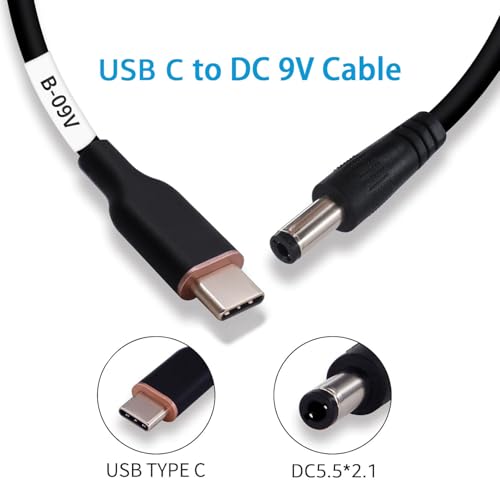 DSD TECH MagicConn SH-CP09B USB Type C PD to DC Power Cable(55x21)-9V - style: 9 V