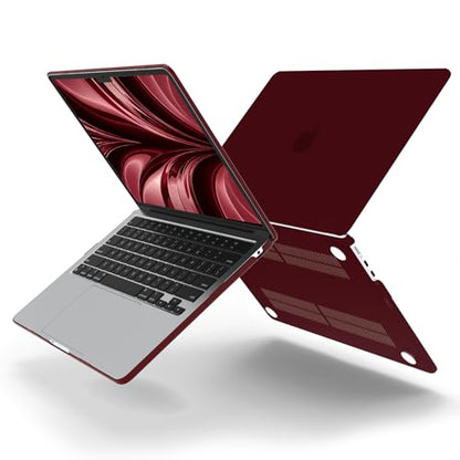 B BELK for MacBook Air 13 inch Case M5 2026 2025-2022 M4 M3 M2, Marsala Red | A3449 A3240 A3113 A2681, Plastic Hard Shell for MacBook Air 13.6 inch Case with Keyboard Cover & Screen Protector - color: Marsala Red