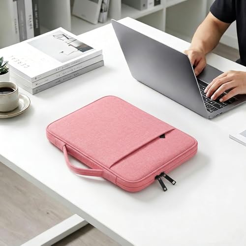 ProElife 13 Inch Laptop Sleeve for MacBook Neo, Retractable Handle, Pink | Precision Fit, Soft Inner Lining Padded, Anti-Scratch, Extra Attached Pocket, Travel Carry Laptop Bag for Home Office - color: Pink