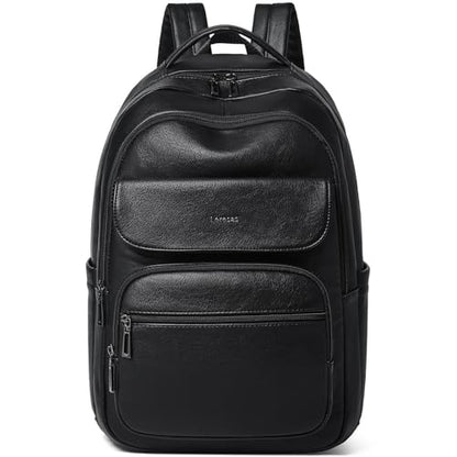 Leresas Backpack Purse for Women Mens Work Travel Teacher Back Pack Laptop Business Vegan Leather Backpack Fashion College Computer Bag Black - color: Black