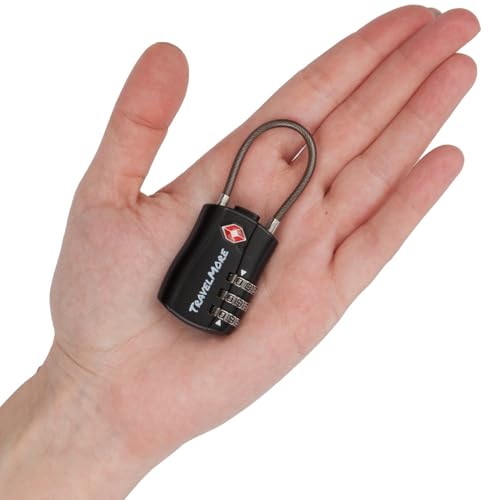 TravelMore 10 Pack TSA Approved Travel Combination Cable Luggage Locks for Suitcases - Orange (10 Pack, Black) - color: Black