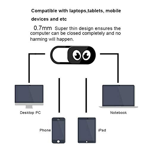 Eye Webcam Cover Slide - Web Camera Cover Fits for Laptop, Desktop, Pc, Macboook Pro, iMac, Mac Mini, Computer, iPhone Smartphone, Protect Your Privacy Security, Strong Adhensive 6 Pack (6 Pack) - color: 6 Pack Eye