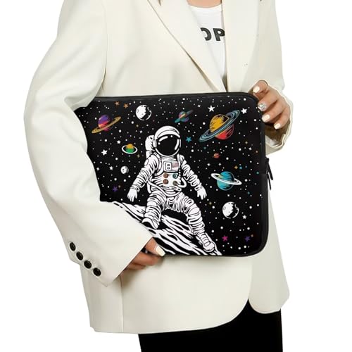 Astronaut Galaxy Planet Laptop Sleeve, Laptop Bag Computer Cover Sturdy Zipper Protective Tablet Carrying Case Universal 10-17 Inch Notebook Sleeves Briefcase for Business/School - color: Astronaut Galaxy Planet, size: 10 Inch