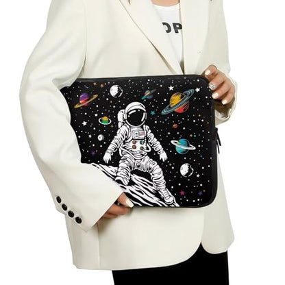 Astronaut Galaxy Planet Laptop Sleeve, Laptop Bag Computer Cover Sturdy Zipper Protective Tablet Carrying Case Universal 10-17 Inch Notebook Sleeves Briefcase for Business/School - color: Astronaut Galaxy Planet, size: 10 Inch