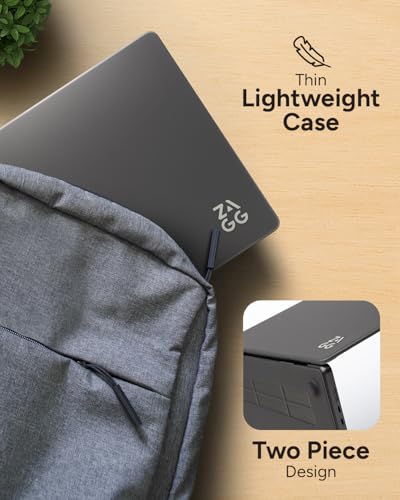 ZAGG MacBook Protection MacBook Pro 14-inch M5/M4/M3/M2/M1 Case – Premium Two-Piece Hard-Shell Snap-on Cover with Non-Slip Grips, Durable, Lightweight, Scratch-Resistant, Frosted Finish, Smokey Black - color: Smokey Black, size: MacBook Pro 14" M4/M3/M2/M