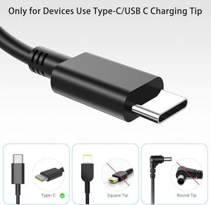 BAJ 65W USB C Laptop Charger Compatible with Dell Latitude 5420 5520 5540 7420 7490 5550 7450 XPS 15 13 12 9250 9360 in spiron 16 14 13 7620 2 in 1 7425 Chromebook 3100 3110 3400 Computer Power Cord - color: BLACKD