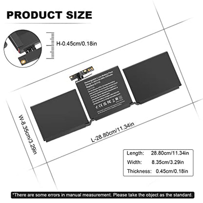 TREE.NB A1713 Battery for MacBook Pro 13 Inch A1708 (Late 2016, Mid 2017) EMC 2978/3164; Replacement Battery A2171 for MacBook Pro 13 Inch A2159 (2019)、A2289 (2020)、A2338 (2020) - size: 11.34x3.29x0.18inch A1713