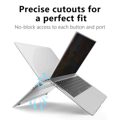 Magnetic Privacy Screen Protector Compatible with MacBook Air 13.6/13 Inch (2022-2025, M2, M3，M4), Hard Shell Case + Keyboard Cover + Screen Protector Crystal Clear Anti-Spy Anti Fingerprint - color: HH-13.6 CS
