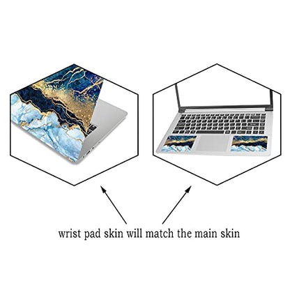 Laptop Skin Sticker Decal, 12" 13" 13.3" 14" 15" 15.4" 15.6 inch Laptop Universal Netbook PC Notebook Vinyl Reusable Skin Sticker Cover Art Case Protector Personalized, Blue Marble - color: Blue Marble
