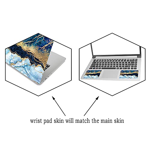Laptop Skin Sticker Decal, 12" 13" 13.3" 14" 15" 15.4" 15.6 inch Laptop Universal Netbook PC Notebook Vinyl Reusable Skin Sticker Cover Art Case Protector Personalized, Blue Marble - color: Blue Marble