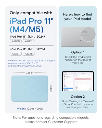 MOFT Dynamic Folio Tablet Stand for Desk Compatible with iPad Pro 11- inch (M5 2025 / M4 2024), Slim Magnetic Tablet Holder Case with 20+ Viewing Angles, Soothing Mist x Misty Cove - color: Soothing Mist x Misty Cove, size: iPad Pro 11"(M5 2025/M4 2024)