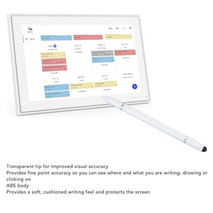 SUNGOOYUE Smart Display Touch Pen with 3 in 1 Design and Compatibility for Digital Calendar, Capacitive Touch Screen Pen (White) - color: White