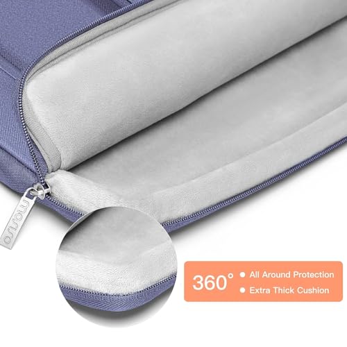 MOSISO 360 Protective Laptop Case 13.3 inch, 13-13.3 inch Laptop Sleeve | Compatible with MacBook Air/Pro 13 / Pro 14, HP Dell ASUS Lenovo,Side Open Bag with 2 Raised&1 Flapover Pockets,Lavender Gray - color: Lavender Gray, size: 13.3 inch