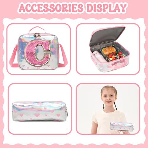 HTgroce Cute Rolling Backpack with Wheel,School Backpack for Kids Girl Roller Schoolbag Wheeled Backpacks Set Carry-on Luggage,Pink L - color: Pink, style: C