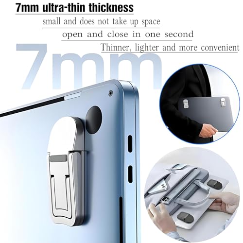 Adjustable Laptop Stand Foldable Portable Heat Sink Design Raised Base Angle Elevation Compact for Office Travel Home Desk, Silvery - color: Silvery