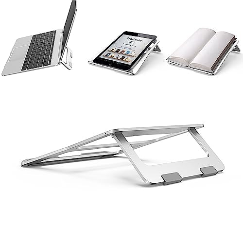 Laptop Stand Travel, Aluminum Portable Foldable Support Stand for 12-17" Laptops and Tablets (Silver)