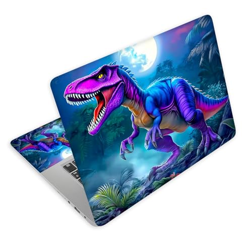 Universal Laptop Skin Decal, 3-Piece Vinyl Protector for 12 13 14 15.6" Notebook, Waterproof Anti-Scratch, Easy Trim & Bubble-Free Finish, Colorful Tyrannosaurus Rex - color: Colorful Tyrannosaurus Rex
