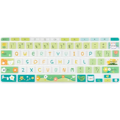 Cute Silicon Keyboard Cover Skin for HP Chromebook 11 x360 11.6", Chromebook 11 G2/G3/G4/G5/G6 EE/G7 EE 11.6’’,HP Chromebook 14-ca 14-ak14-X Series, HP Chromebook 14 G2 G3 G4 G5, Cute Flowers - color: Cute Flowers