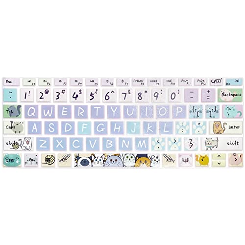 Keyboard Cover Skin for Microsoft Surface Laptop 3/4/5 13.5 & 15 Inch, Surface Laptop Studio/Studio 2 14.4", Cute Cat - color: Cute Cat