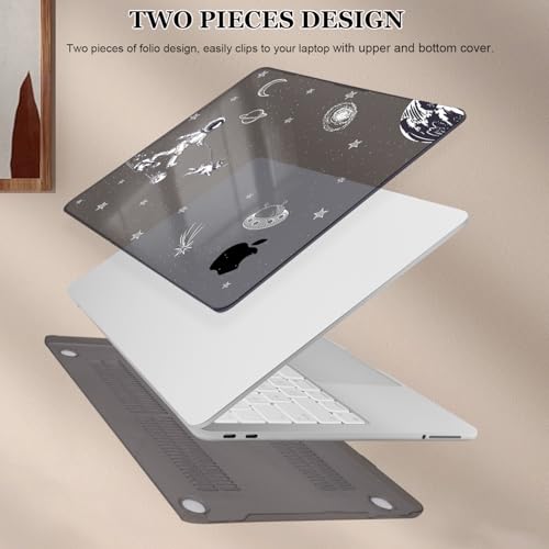 Compatible with MacBook Neo 13 inch Case 2026 Release Model A3404 Cover, Ultra-Thin Pattern Plastic Hard Shell Case Keyboard Cover Screen Protector Dust Plug, Astronauts Space Dog - color: Astronauts Space Dog