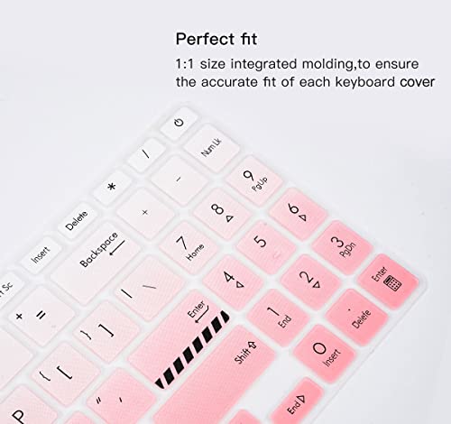 2PCS Keyboard Cover for ASUS Vivobook Go 15.6" E1504FA, VivoBook 16X OLED F1605VA F1603 M1603 X1603 M1605, VivoBook Pro 16X OLED K3605 K6602 TN3604, VivoBook Pro 15X K6501 M6501 K3502 M3502 M1503 - color: Gradual Pink+Clear