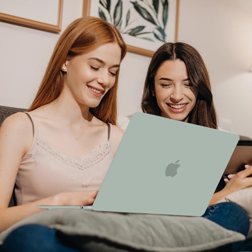 Anban Compatible with MacBook Air 13 inch Case M1 2021 2020 2019 2018 A2337 A2179 A1932 Touch ID, Matte Plastic Hard Shell+Keyboard Cover+Screen Protector for MacBook Air 13.3 inch Case,Antique Green - color: Antique Green