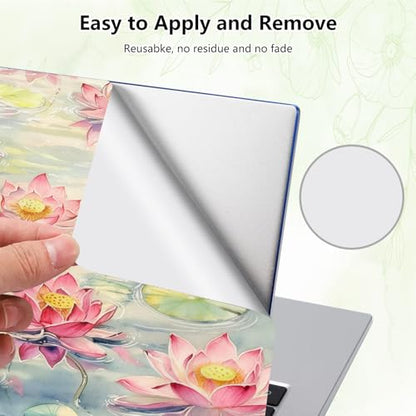 Laptop Skin Sticker Decal, Universal Reusable Vinyl Laptop Cover for 12" 13" 13.3" 14" 15" 15.4" 15.6" Notebook PC, Reusable Waterproof Scratch-Resistant with 2 Wrist Pads,Art Flower Lotus - color: Art Flower Lotus
