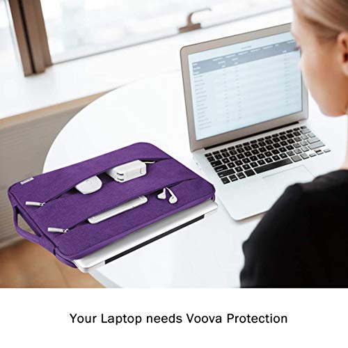 Voova 13 13.6 Inch Laptop Sleeve Case Compatible with MacBook Air 13 M1/M2/M3/M4 2020-2025, MacBook Pro 13/14, IPad Air/Pro 13, Waterproof Slim Computer Bag Cover with Handle, Purple - color: Purple, size: 12.6-13.6 Inch