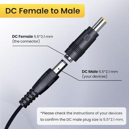 10PCS DC Tip Kit Power Adapter Jack with 5.5x2.1mm Female Base Laptop Plug 2.5x0.7mm/3.0x1.1mm/3.5x1.35mm/4.0x1.7mm/4.8x1.7mm/5.5x1.7mm/5.5x2.5mm/6.3x3.0mm/6.0x4.4mm/LED Terminal Connector