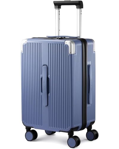 LOVEVOOK Hardside Carry On Luggage 22x14x9 Airline Approved, Small Suitcase | 20 Inch Hard Shell with 3 Multiple Handles, Silent 360° Spinner Wheels With TSA Lock for Trip - color: Blue