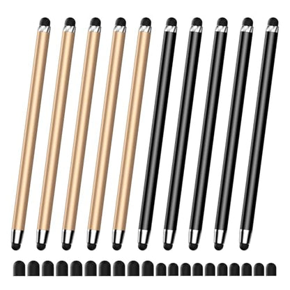 Stylus(10 PCS),Stylus Pen for Touchscreen,High Sensitivity & Precision | Universal Stylus,2-in-1 Rubber Tip,Touch Screens of iPhone/iPad/Android Tablets（Gold & Black） - color: 5PCS Gold & 5PCS Black